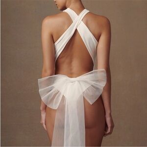 Meshki Wylla Tulle Bow One Piece size Large